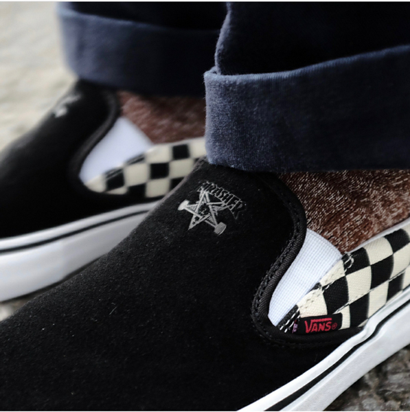 vans thrasher slip on black checkerboard vans thrasher slip on black checkerboard